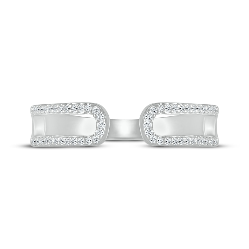 Main Image 3 of Diamond Open Paperclip Ring 1/8 ct tw Round-cut Sterling Silver