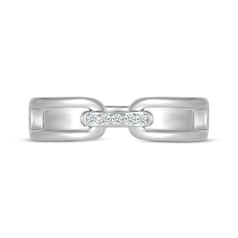 Main Image 2 of Diamond Paperclip Ring Sterling Silver
