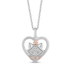 Thumbnail Image 0 of Disney Treasures The Aristocats Diamond Heart Necklace 1/15 ct tw Sterling Silver & 10K Rose Gold 19"