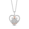 Thumbnail Image 1 of Disney Treasures The Aristocats Diamond Heart Necklace 1/15 ct tw Sterling Silver & 10K Rose Gold 19&quot;