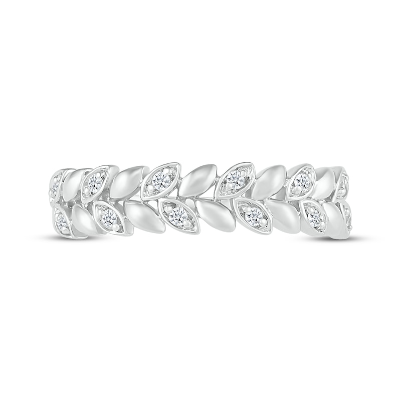 Main Image 3 of Diamond Leaves Ring 1/10 ct tw Sterling Silver