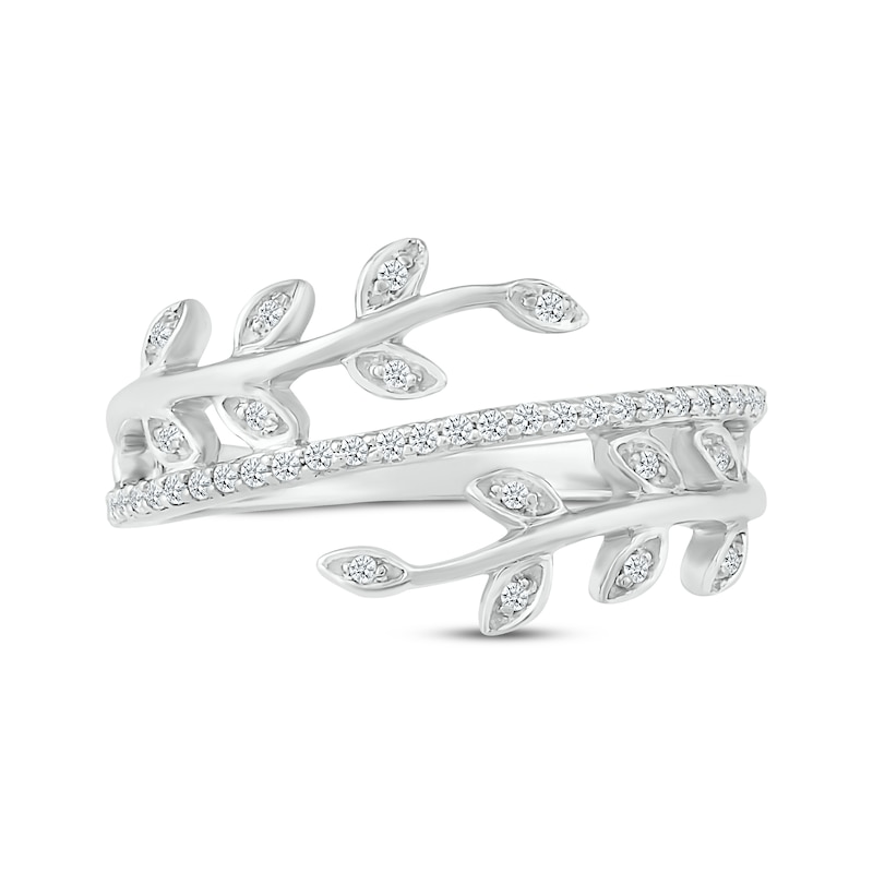 Diamond Branch Bypass Ring 1/6 ct tw Sterling Silver