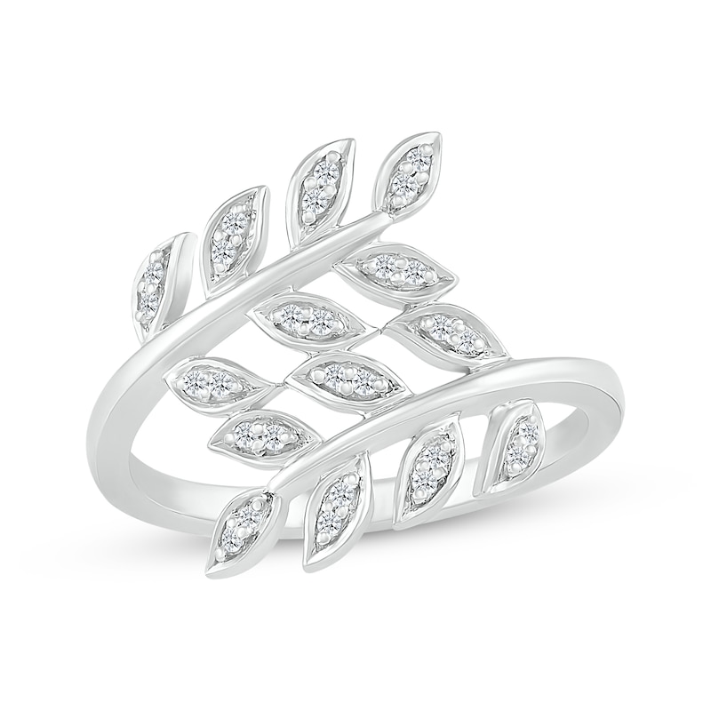 Diamond Branch Bypass Ring 1/8 ct tw Sterling Silver