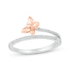 Thumbnail Image 1 of Diamond Butterfly Ring 1/15 ct tw Sterling Silver and 10K Rose Gold
