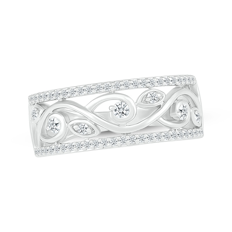 Diamond Openwork Vine Ring 1/3 ct tw Sterling Silver