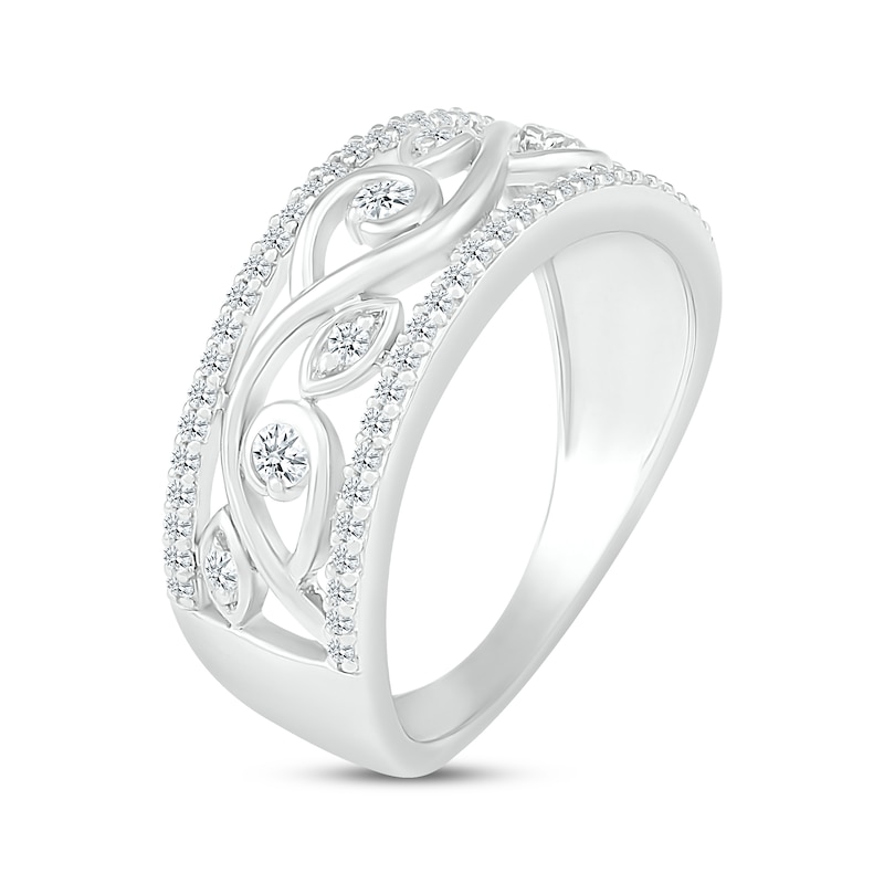 Diamond Openwork Vine Ring 1/3 ct tw Sterling Silver