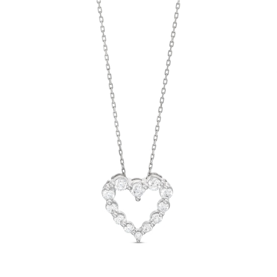 Lab-Created Diamonds by KAY Heart Necklace 1/2 ct tw 14K White Gold 18"