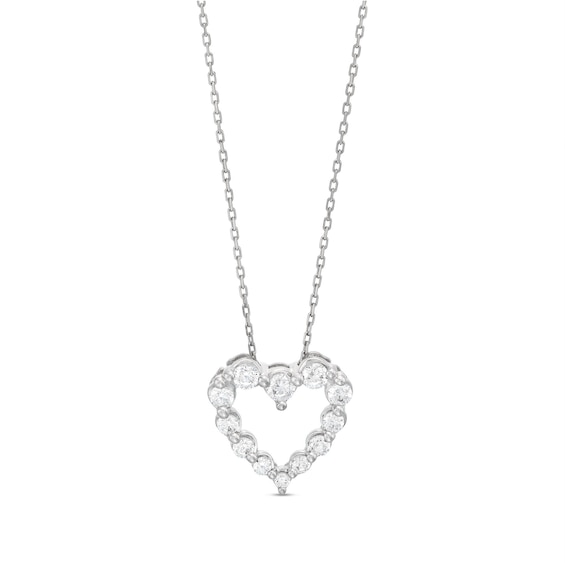 KAY Lab-Grown Diamonds Heart Necklace 1/2 ct tw 14K White Gold 18"