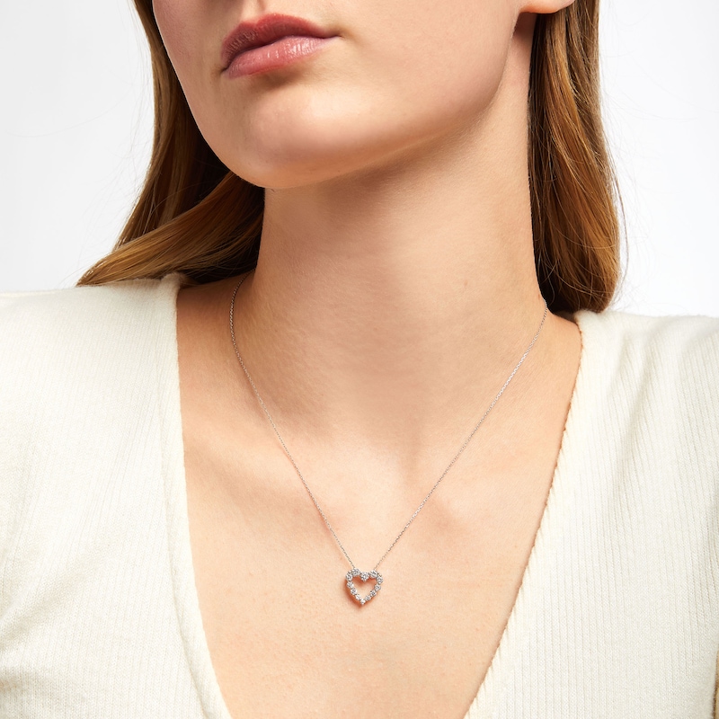Main Image 3 of KAY Lab-Grown Diamonds Heart Necklace 1/2 ct tw 14K White Gold 18&quot;