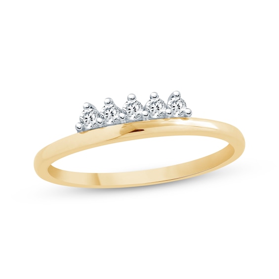 Diamond Five-Stone Stackable Ring 1/8 ct tw 10K Yellow Gold