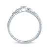 Thumbnail Image 1 of Diamond Cluster Crossover Ring 1/3 ct tw 10K White Gold