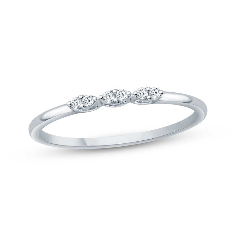 Diamond Marquise Stack Ring 1/20 ct tw 10K White Gold