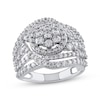 Thumbnail Image 0 of Diamond Flower Halo Swirl Ring 2 ct tw 10K White Gold