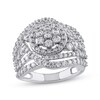 Thumbnail Image 0 of Diamond Flower Halo Swirl Ring 2 ct tw 10K White Gold