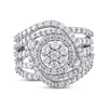 Thumbnail Image 3 of Diamond Flower Halo Swirl Ring 2 ct tw 10K White Gold