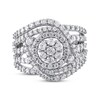 Thumbnail Image 3 of Diamond Flower Halo Swirl Ring 2 ct tw 10K White Gold