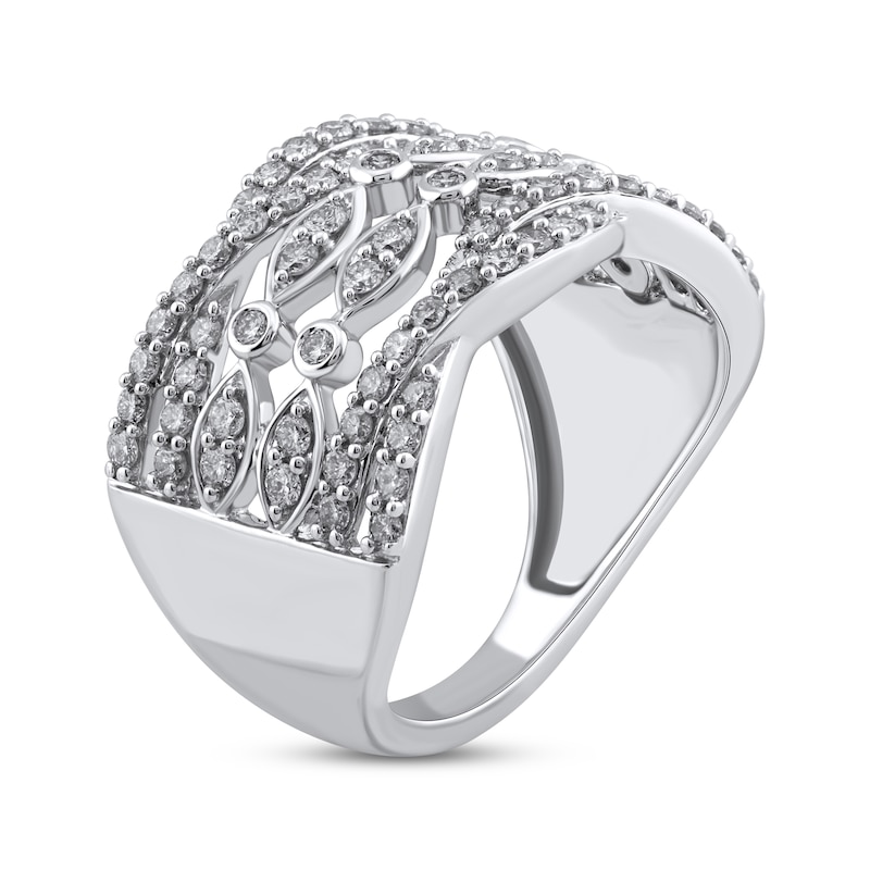 Diamond Twist Bezel Ring 1 ct tw 10K White Gold
