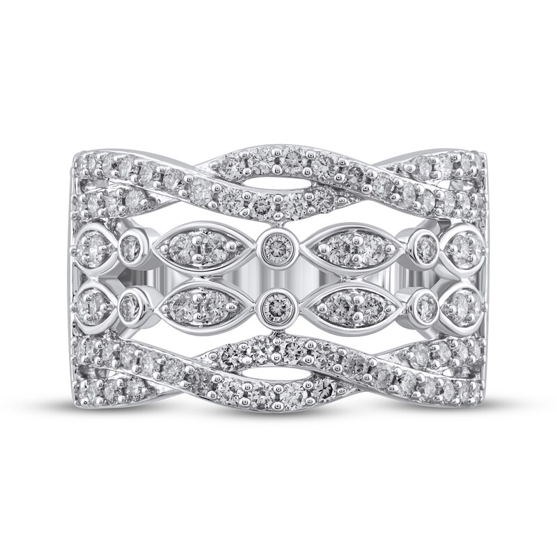 Diamond Twist Bezel Ring 1 ct tw 10K White Gold