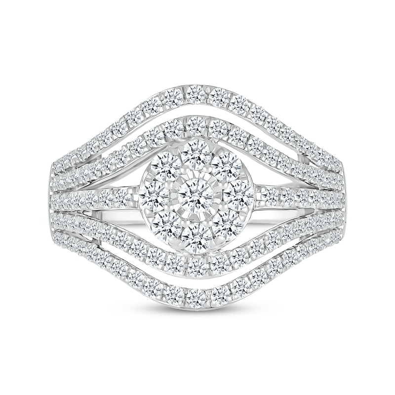 Diamond Double Contour Ring 1 ct tw 10K White Gold