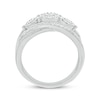 Thumbnail Image 2 of Multi-Diamond Cluster Crossover Ring 1/2 ct tw Sterling Silver