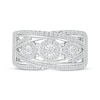 Thumbnail Image 3 of Multi-Diamond Cluster Crossover Ring 1/2 ct tw Sterling Silver