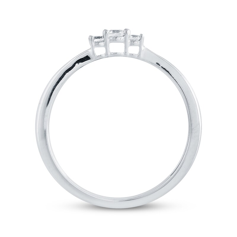 Main Image 2 of Diamond Three-Stone Stackable Ring 1/10 ct tw 10K White Gold