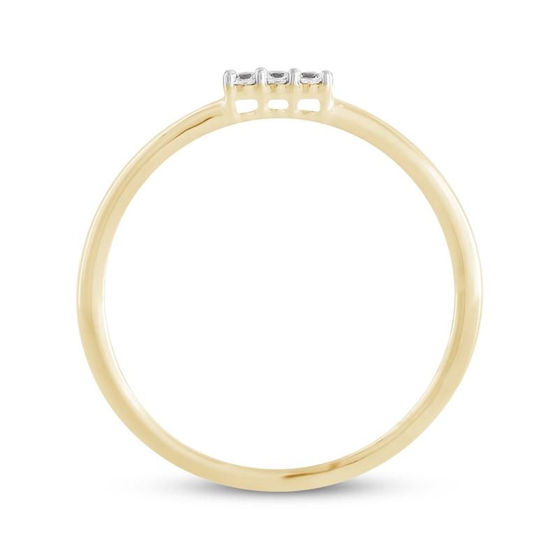 Main Image 2 of Diamond Three-Stone Stackable Ring 10K Yellow Gold