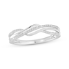 Thumbnail Image 1 of Diamond Wave Crossover Ring 1/8 ct tw 10K White Gold