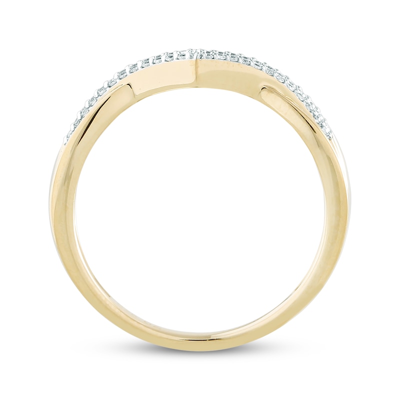 Main Image 2 of Diamond Crisscross Chevron Ring 1/6 ct tw 10K Yellow Gold