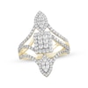 Thumbnail Image 1 of Multi-Diamond Rectangle & Marquise Open Ring 1 ct tw 10K Yellow Gold