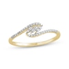 Thumbnail Image 0 of Multi-Diamond Dainty Bypass Ring 1/8 ct tw 10K Yellow Gold