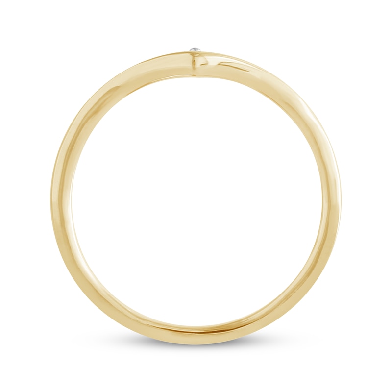 Main Image 2 of Diamond Solitaire Chevron Ring 10K Yellow Gold