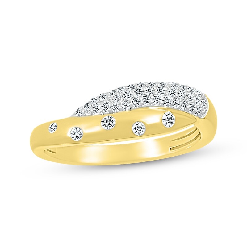 Diamond Bubbles Asymmetric Ring 1/4 ct tw 10K Yellow Gold