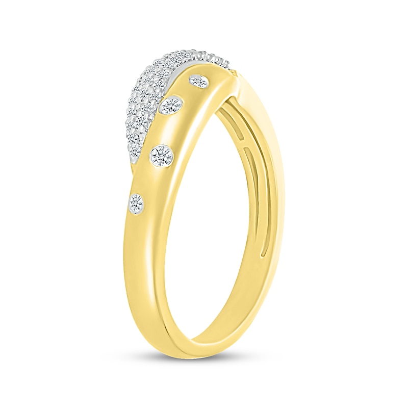 Diamond Bubbles Asymmetric Ring 1/4 ct tw 10K Yellow Gold