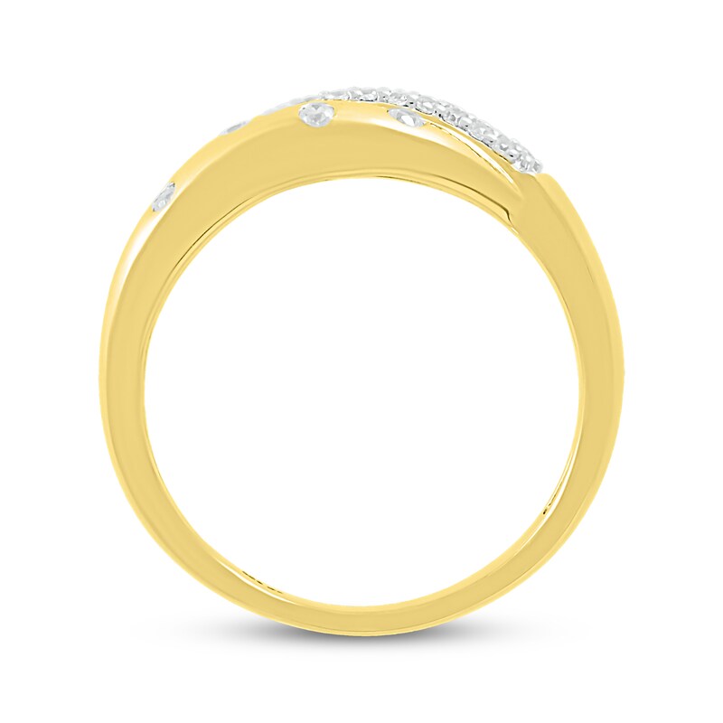 Diamond Bubbles Asymmetric Ring 1/4 ct tw 10K Yellow Gold