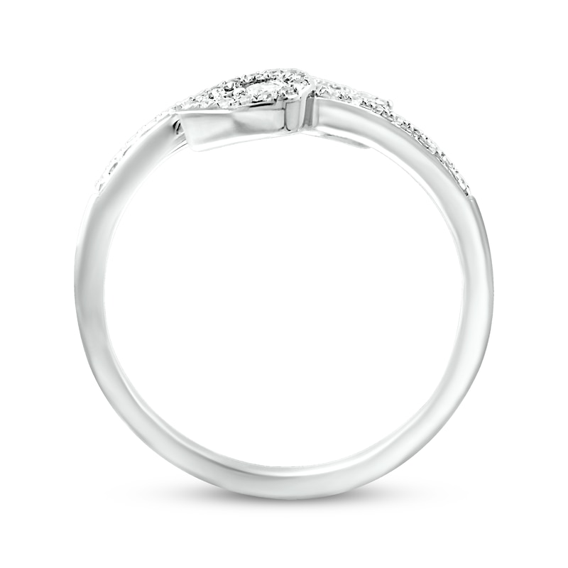Diamond Bypass Pear Ring 1/4 ct tw 10K White Gold