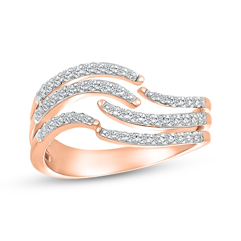 Diamond Open Wave Ring 1/3 ct tw 10K Rose Gold
