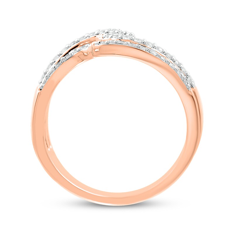 Diamond Open Wave Ring 1/3 ct tw 10K Rose Gold