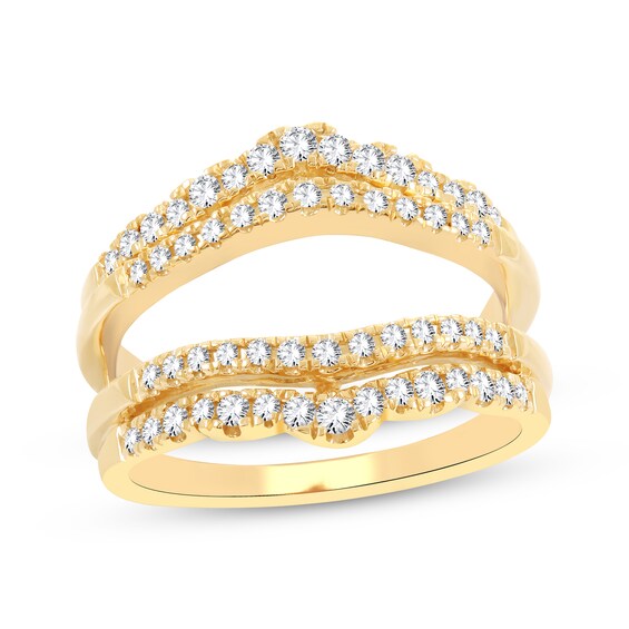 Diamond Scalloped Enhancer Ring 1/2 ct tw 14K Yellow Gold