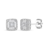 Thumbnail Image 0 of Diamond Halo Frame Stud Earrings 1/5 ct tw Sterling Silver