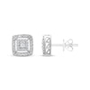 Thumbnail Image 2 of Diamond Halo Frame Stud Earrings 1/5 ct tw Sterling Silver