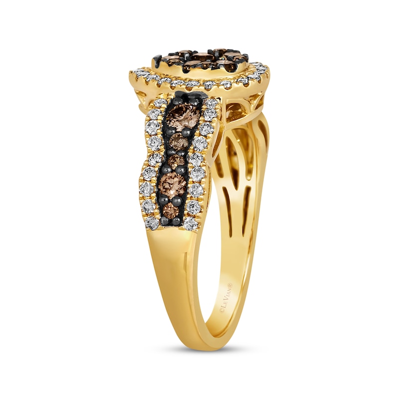 Main Image 2 of Le Vian Chocolate Waterfall Diamond Ring 1 ct tw 14K Honey Gold