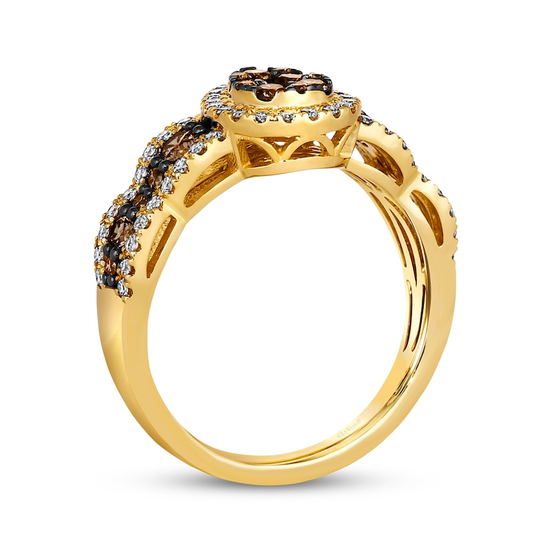 Main Image 3 of Le Vian Chocolate Waterfall Diamond Ring 1 ct tw 14K Honey Gold