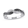 Thumbnail Image 0 of Black & White Diamond Twist Ring 1/10 ct tw Sterling Silver