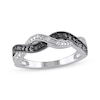 Thumbnail Image 1 of Black & White Diamond Twist Ring 1/10 ct tw Sterling Silver