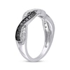 Thumbnail Image 1 of Black & White Diamond Twist Ring 1/10 ct tw Sterling Silver