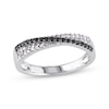 Thumbnail Image 1 of Black & White Diamond Crossover Ring 1/4 ct tw Sterling Silver