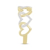 Thumbnail Image 1 of Diamond Linked Hearts Ring 1/6 ct tw 10K Yellow Gold
