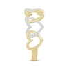 Thumbnail Image 2 of Diamond Linked Hearts Ring 1/6 ct tw 10K Yellow Gold
