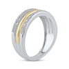 Thumbnail Image 2 of Diamond Stack Ring 1/10 ct tw Sterling Silver & 10K Yellow Gold